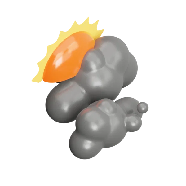 Sun under Stormyclouds 3D icon, view 4