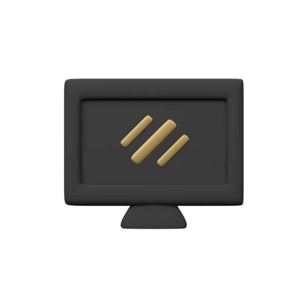 Monitor 3D icon, view 1