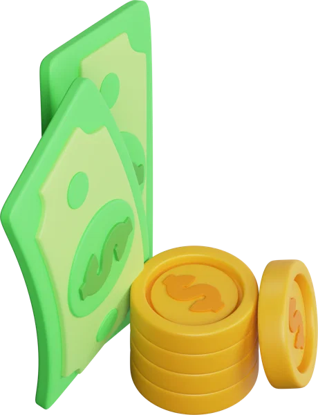 Money and Coins 3D icon, view 4