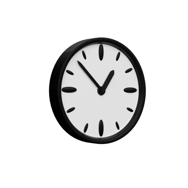 Clock 3D icon, view 3