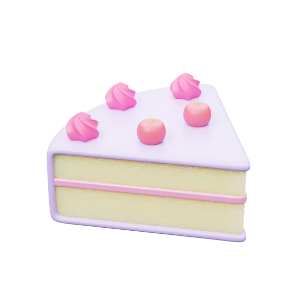 Birthday Cake Piece 3D icon, view 1