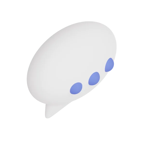 Message bubble 3D icon, view 5