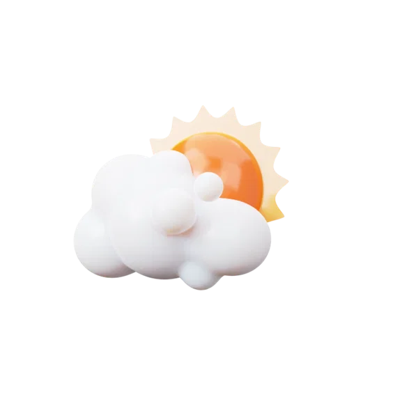 Sun under Clouds 3D icon, view 2