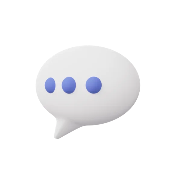 Message bubble 3D icon, view 3