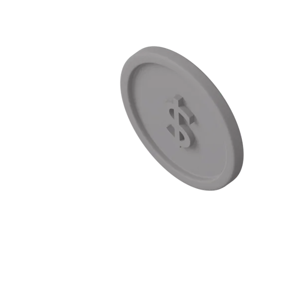 Coin 3D icon, view 5