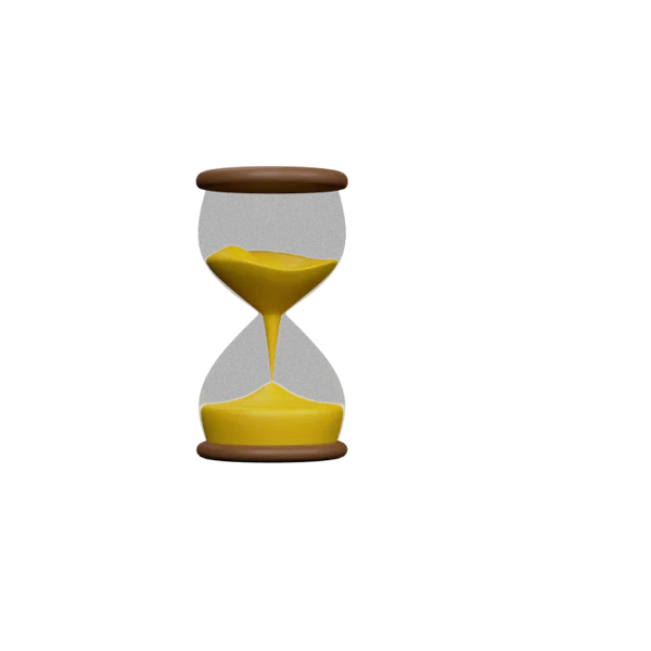 Hourglass 3D icon, view 3