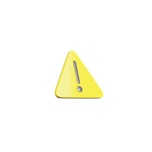 Caution 3D icon, view 3