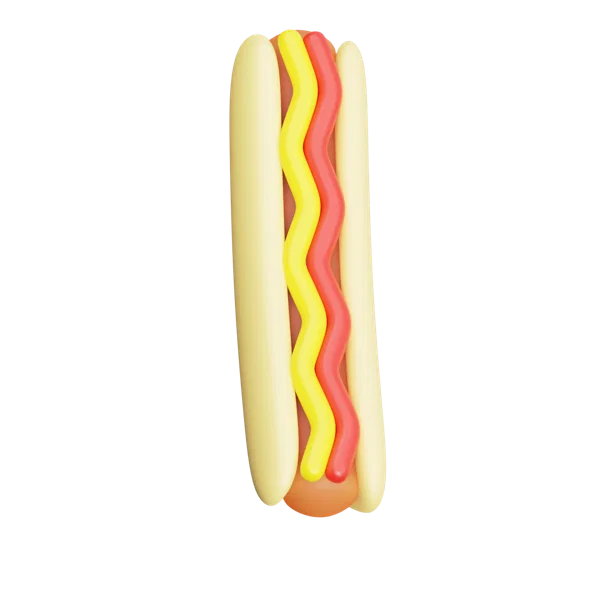 Hot Dog 3D icon, view 4
