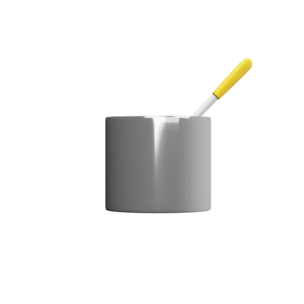 Pot with Ladle 3D icon, view 3