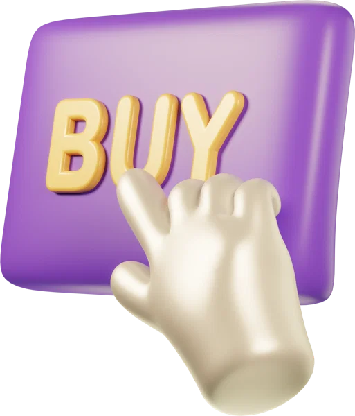 Buy button 3D icon, view 2