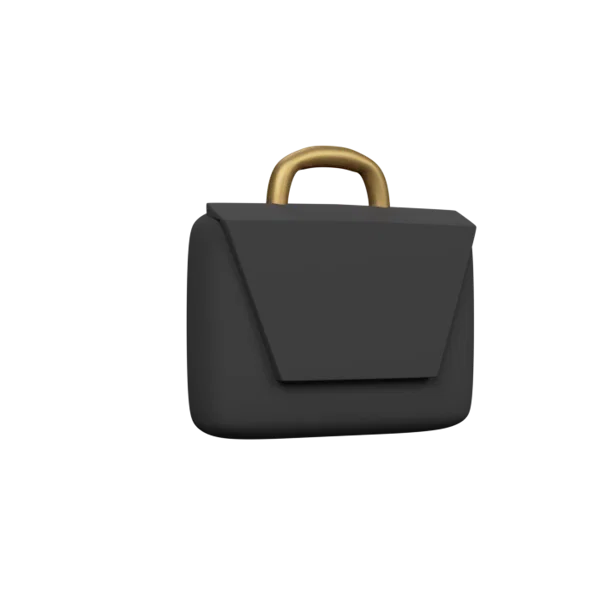 Briefcase 3D icon, view 3