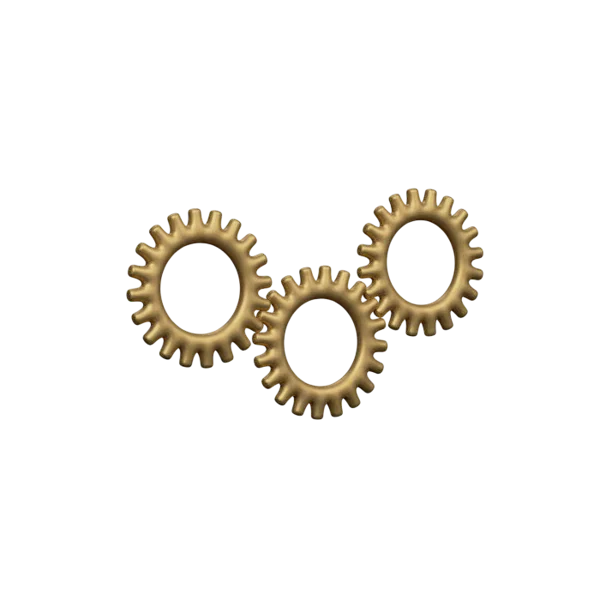 Cogs 1 3D icon, view 3