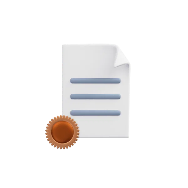 Certificate 1 3D icon, view 1