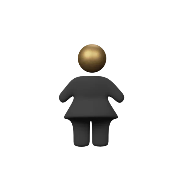 Figure woman 3D icon, view 1