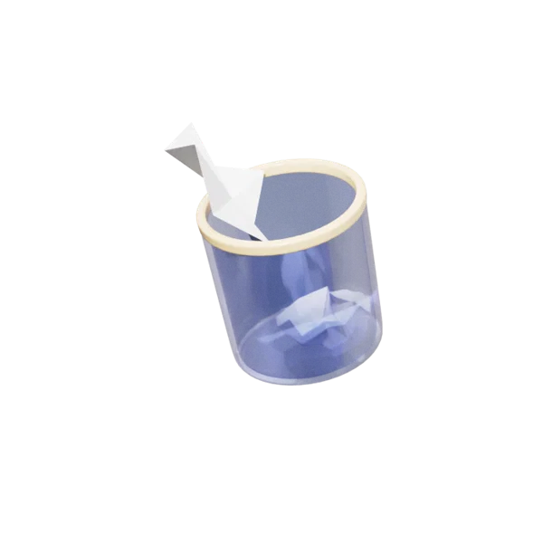 Bin 3D icon, view 3