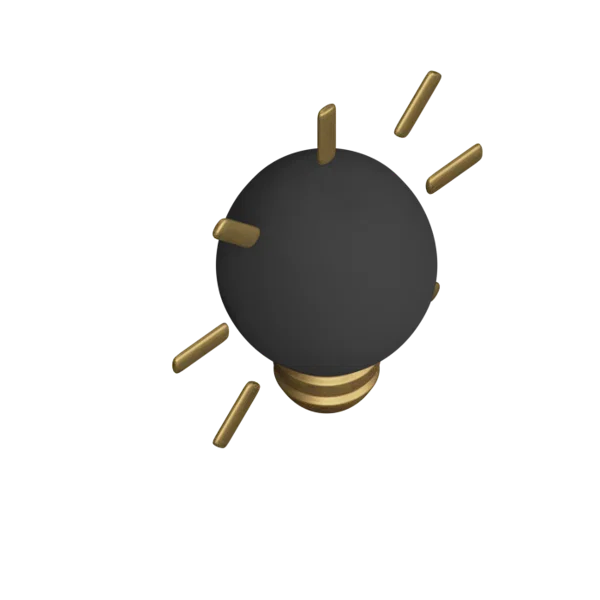 Bulb 3D icon, view 4