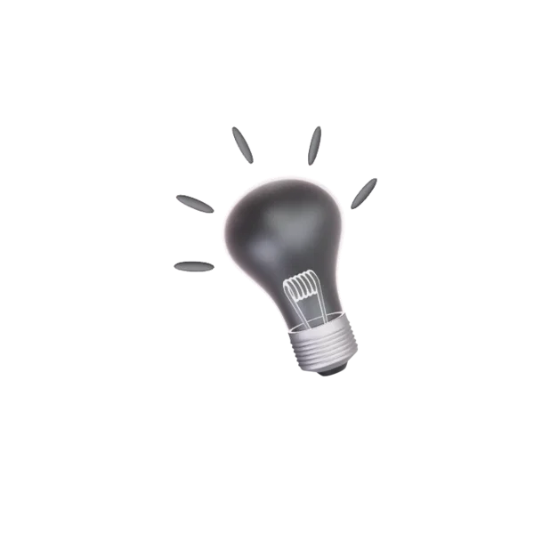Bulb 3D icon, view 3