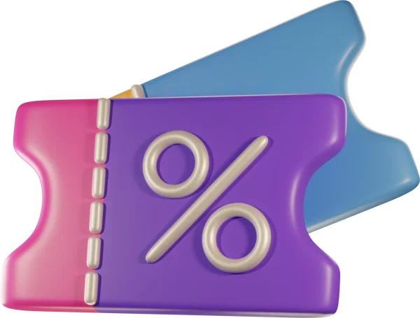 Coupon 3D icon, view 1
