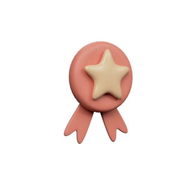 Star Badge 3D icon, view 3