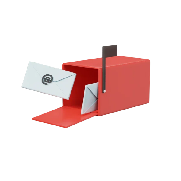 Email 3D icon, view 1