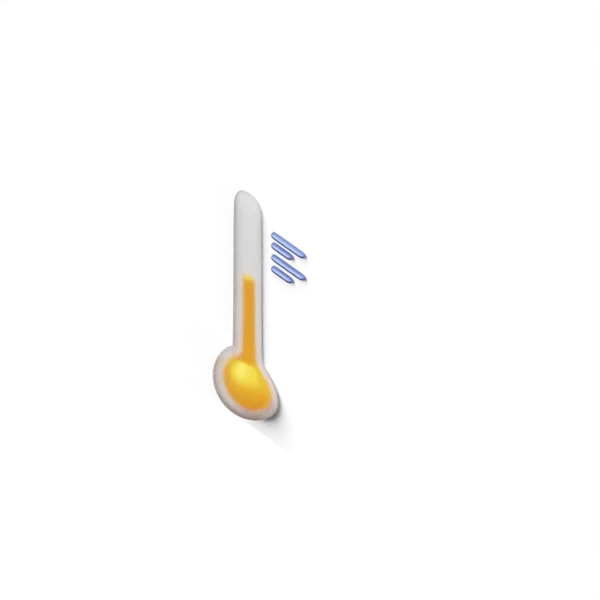 Thermometer moderate temprature 3D icon, view 5