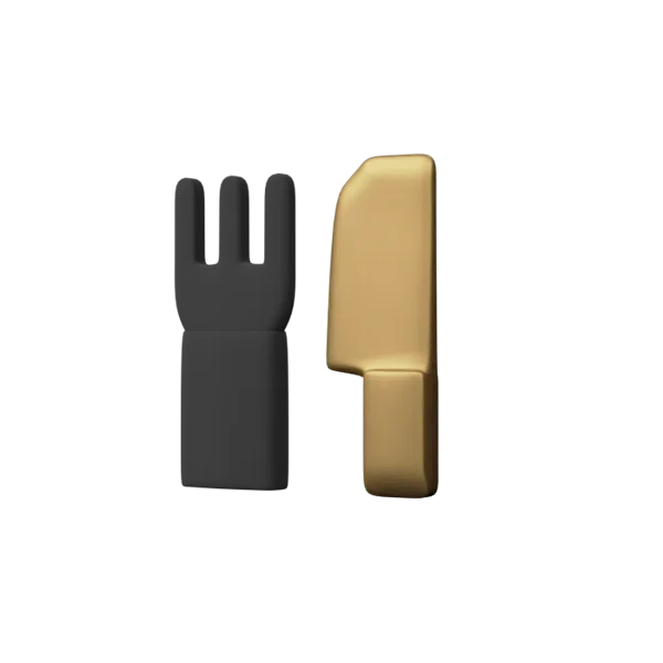 Cutlery 3D icon, view 2
