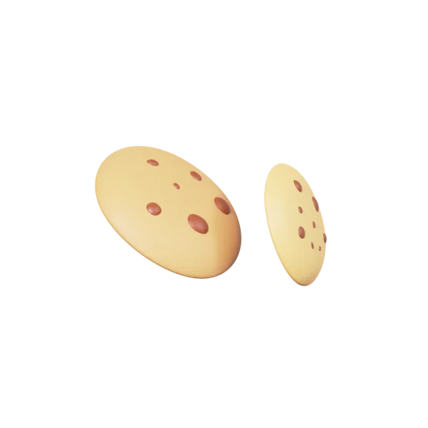 Cookies 3D icon, view 3