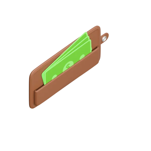 Wallet - Unfolded 3D icon, view 4
