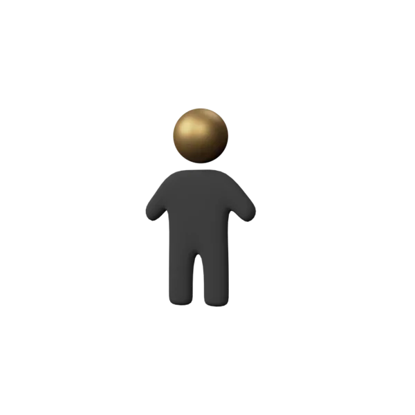 Figure man 3D icon, view 2