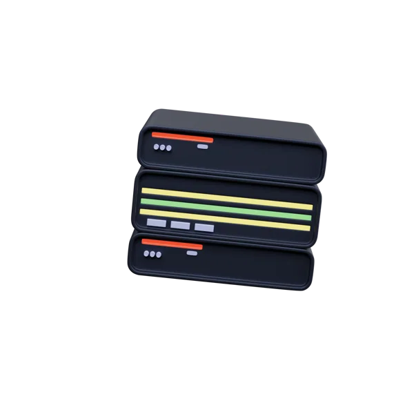 Server 3D icon, view 3