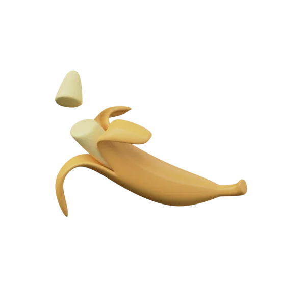 Banana 3D icon, view 2
