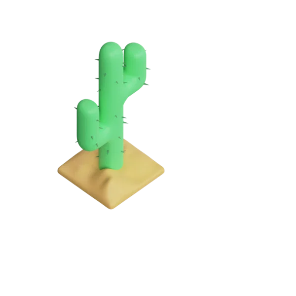 Cactus 3D icon, view 4