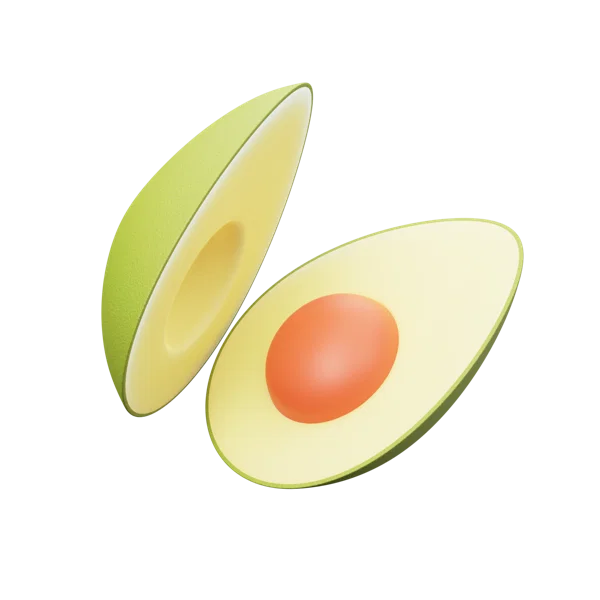 Avocado 3D icon, view 1