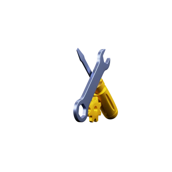 Settings 3D icon, view 3