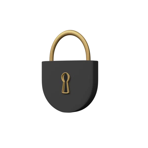 Lock 3D icon, view 2