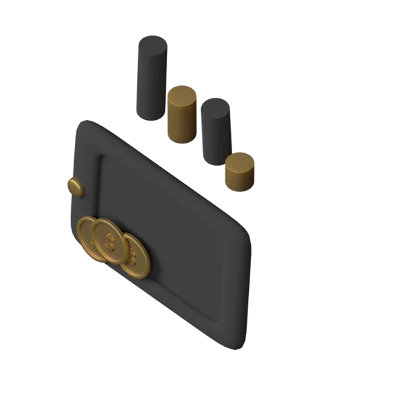 Mobil Coins 3D icon, view 5