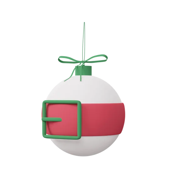 Ball (Santa) 3D icon, view 2