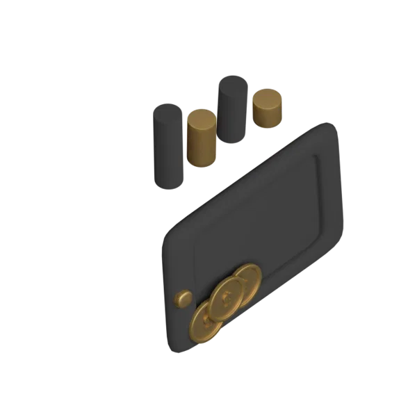 Mobil Coins 3D icon, view 4