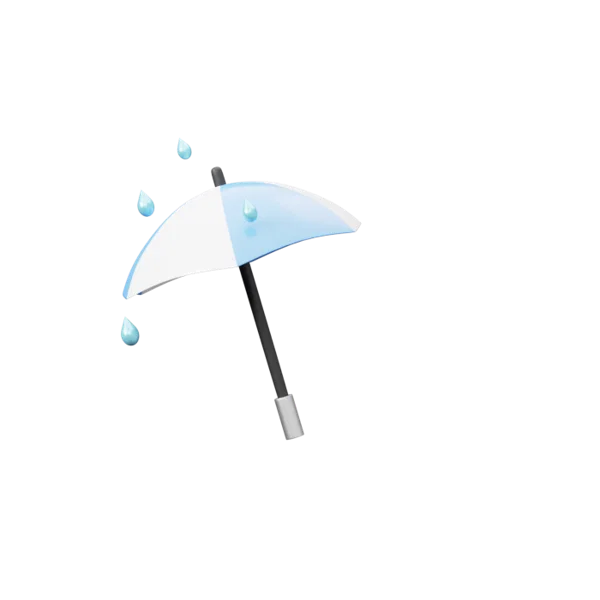 Umbrella rain 3D icon, view 2