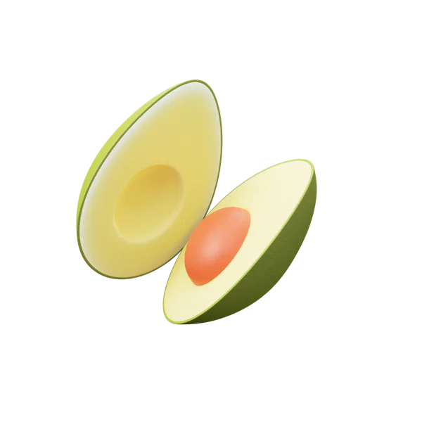 Avocado 3D icon, view 2