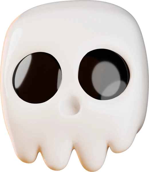 Skull 3D icon, view 2