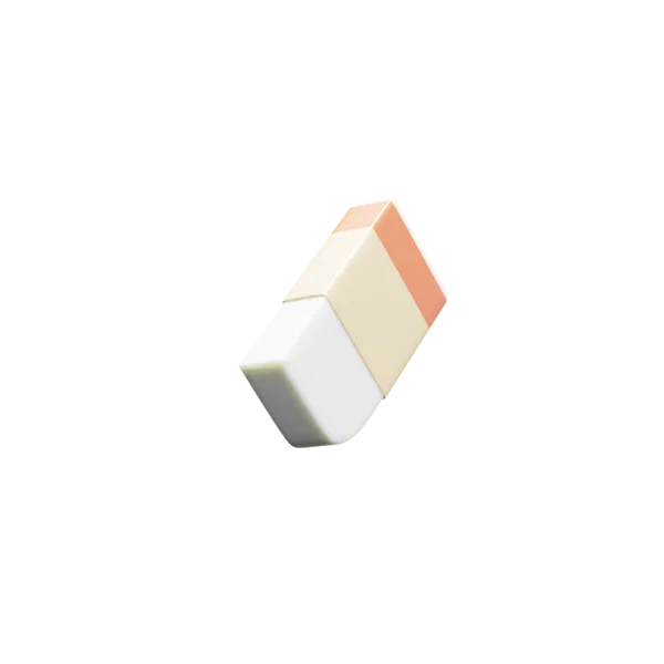 Erase 3D icon, view 3