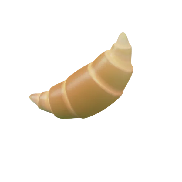 Croissant 3D icon, view 2