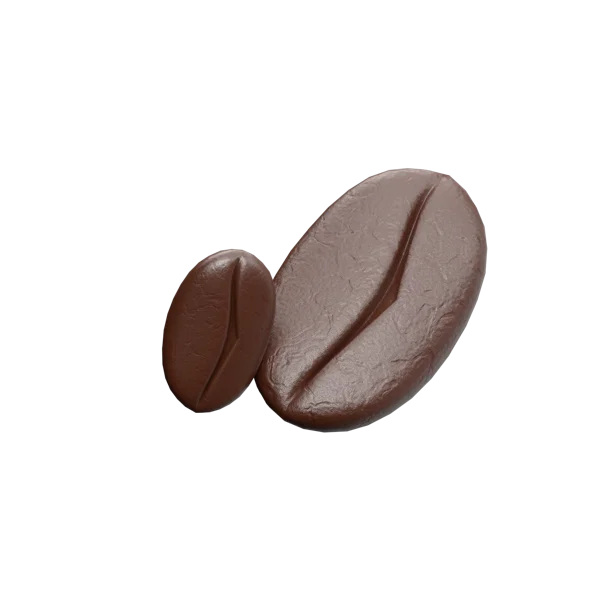 Coffee Bean 3D icon, view 3
