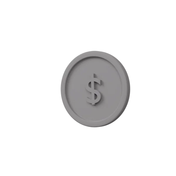 Coin 3D icon, view 2