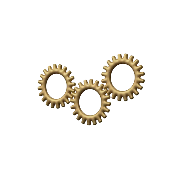Cogs 1 3D icon, view 2