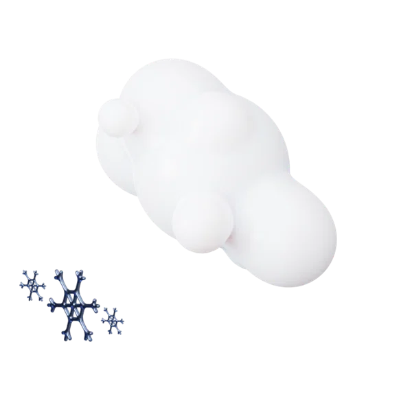 Cloud snow flakes 3D icon, view 5