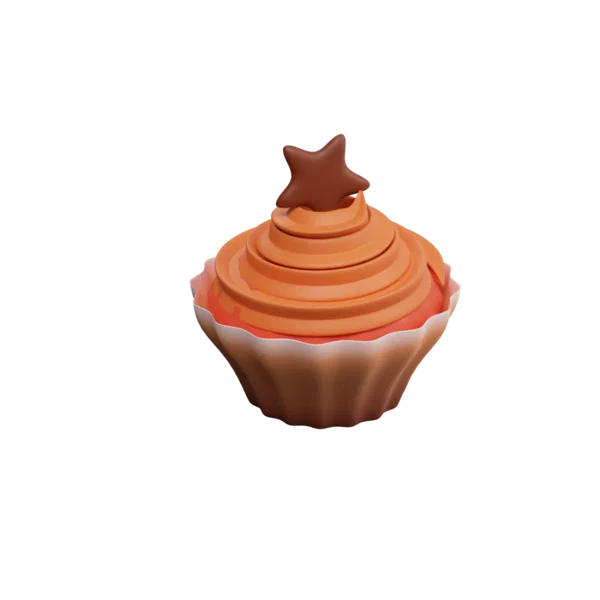 Cupcake 3D icon, view 3