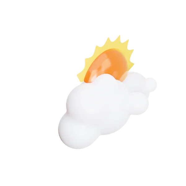 Sun under Clouds 3D icon, view 4