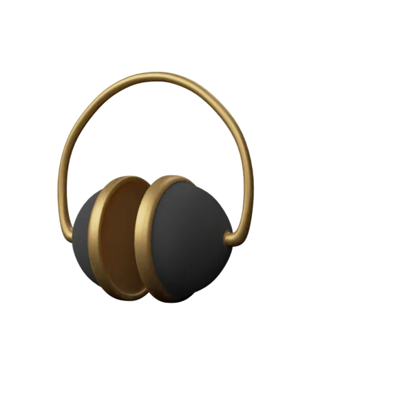 Headphones 3D icon, view 2